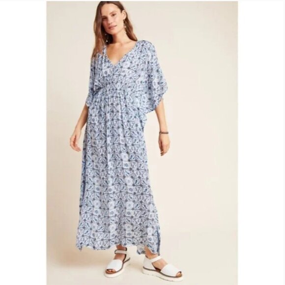 Anthropologie Rujuta Sheth Shira Caftan Cover-Up Size Fits All - Picture 2 of 12